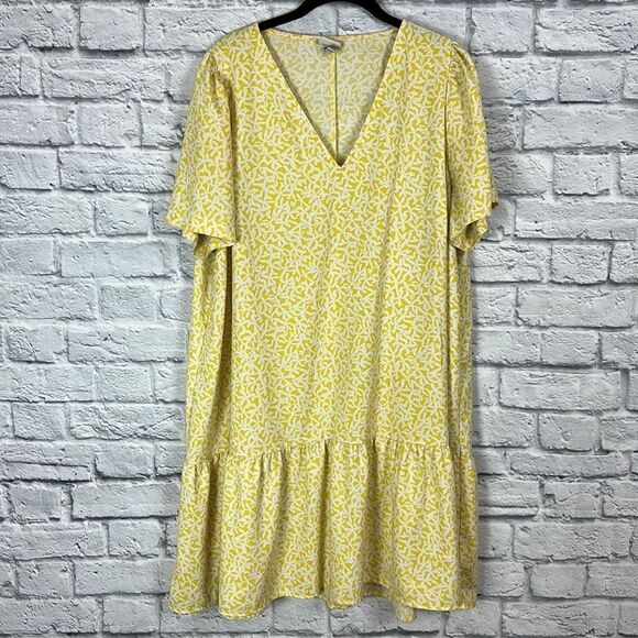 A New Day Yellow and White Short Sleeve Dress Size XXL - Picture 1 of 6